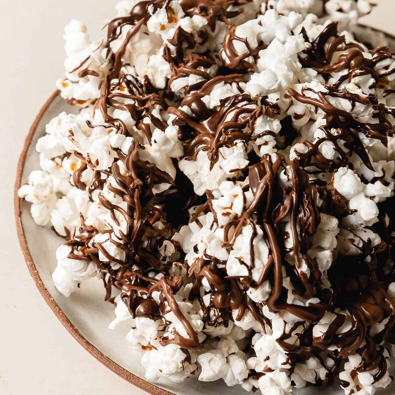 Stovetop Popcorn with Chocolate Drizzle