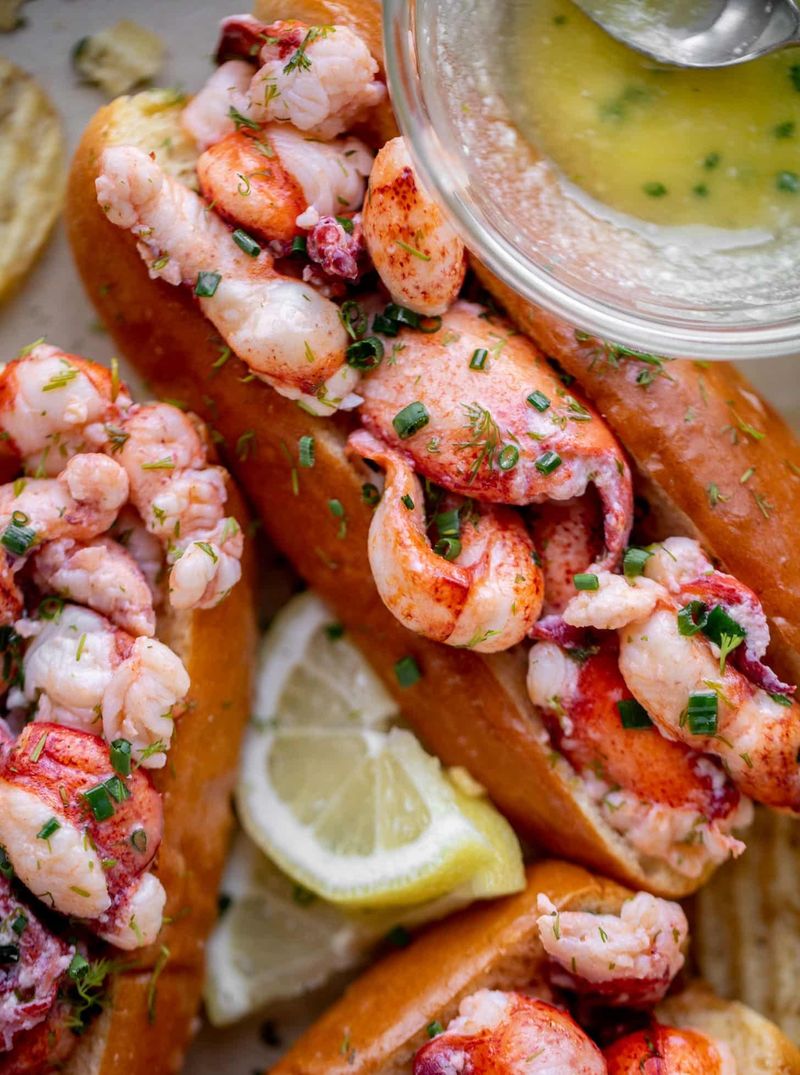 Butter Poached Lobster Rolls with Tarragon Mayo