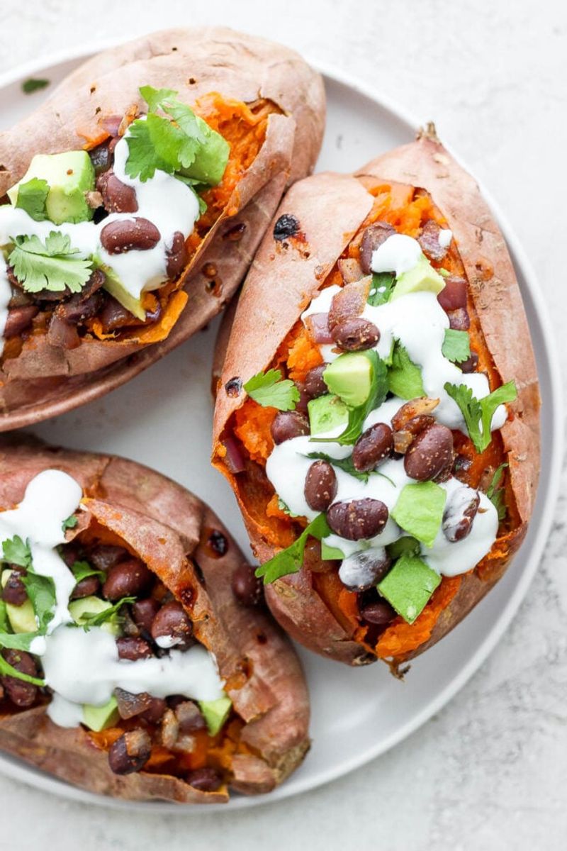 Roasted Vegetable Stuffed Sweet Potatoes