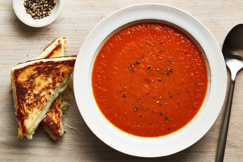 Canned Tomato Soup with Grilled Cheese