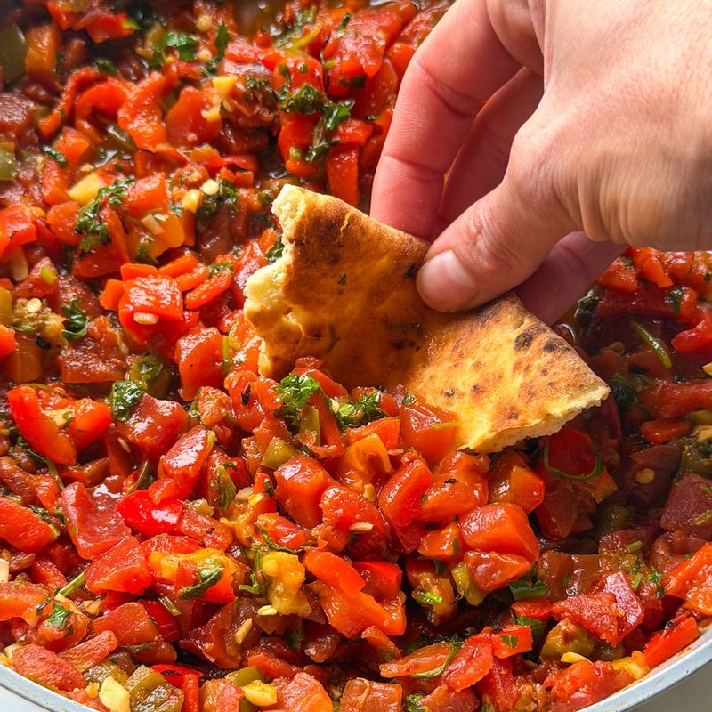 Moroccan Taktouka (Cooked Tomato and Pepper Salad)