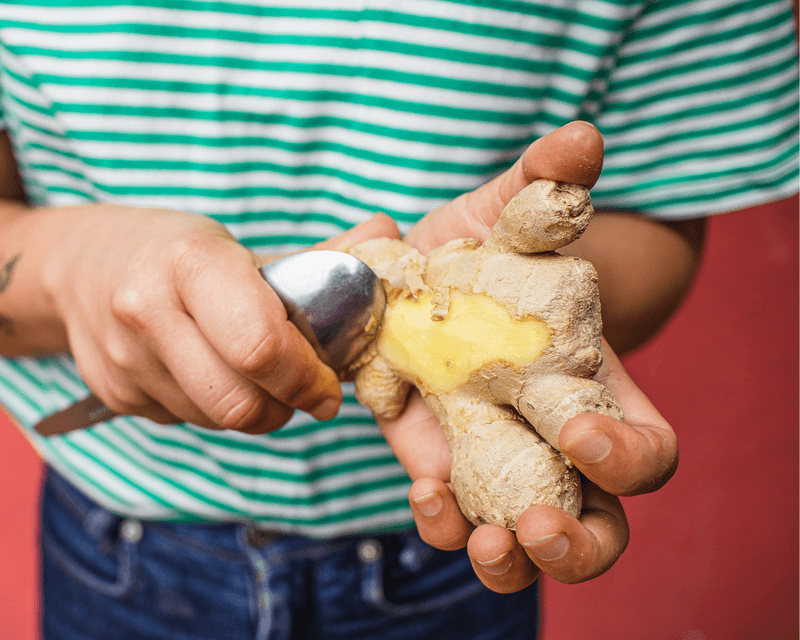 Peeling Ginger with a Spoon