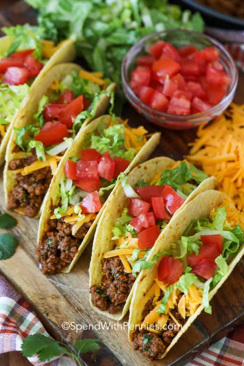 Beef Tacos with Salsa and Cheese