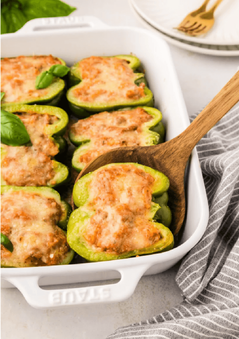 Stuffed Bell Peppers with Ground Turkey and Cauliflower Rice