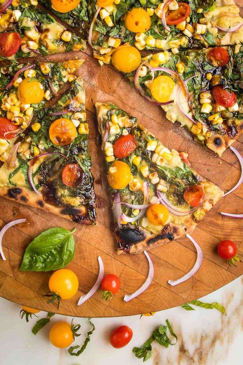 Corn and Tomato Flatbread Pizza