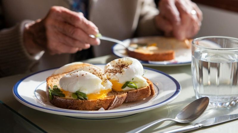 Poached Eggs On Soft Toast With Spinach