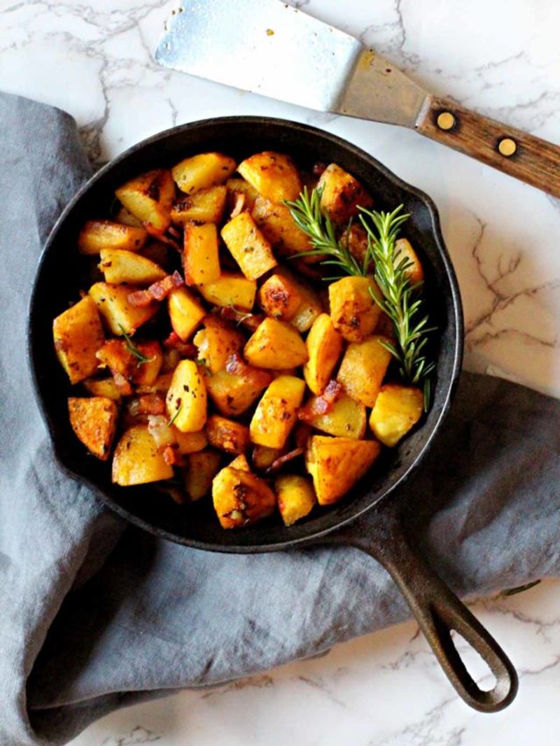 Fried Salt Bacon and Potatoes