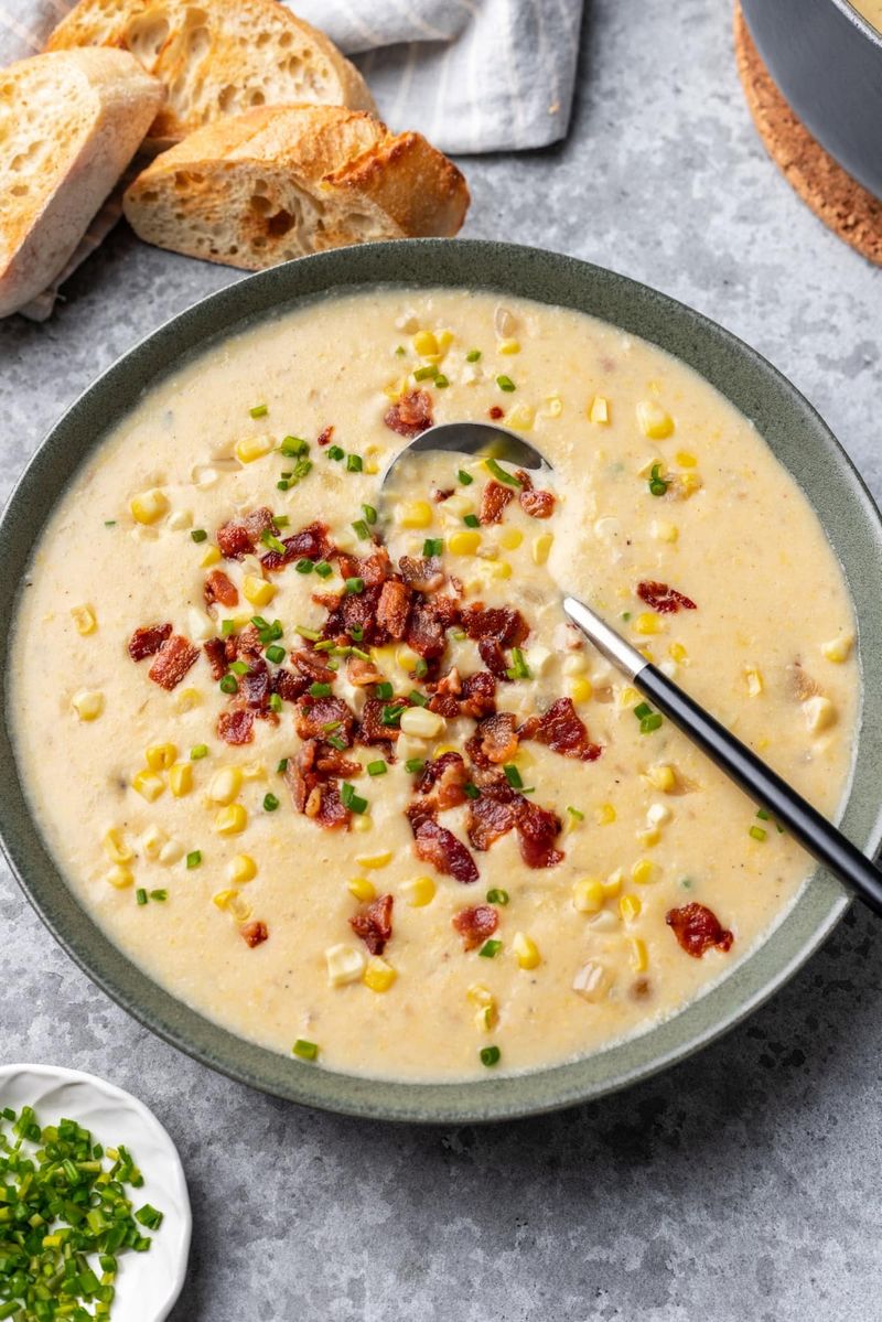 Corn Chowder with Bacon and Fresh Thyme