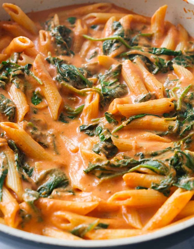 Creamy Tomato and Spinach Pasta
