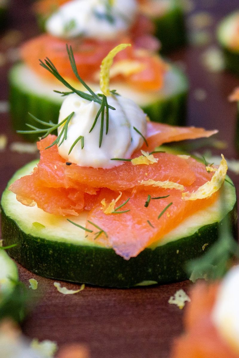 Cucumber Rounds with Smoked Salmon Cream Cheese