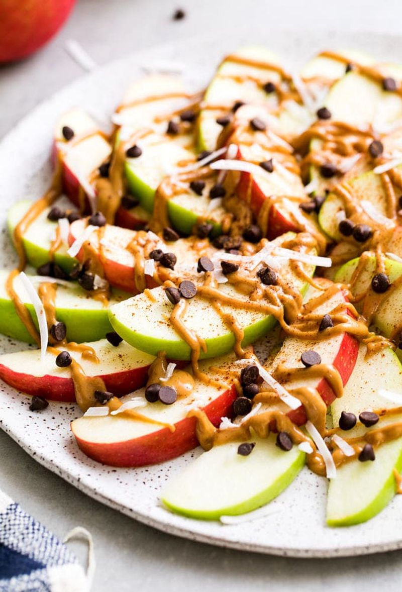 Apple Nachos with Nut Butter and Granola