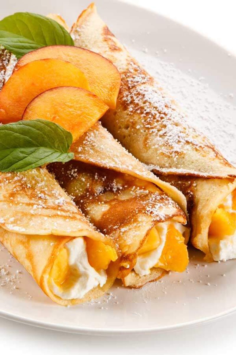 Peach and Cream Crepes