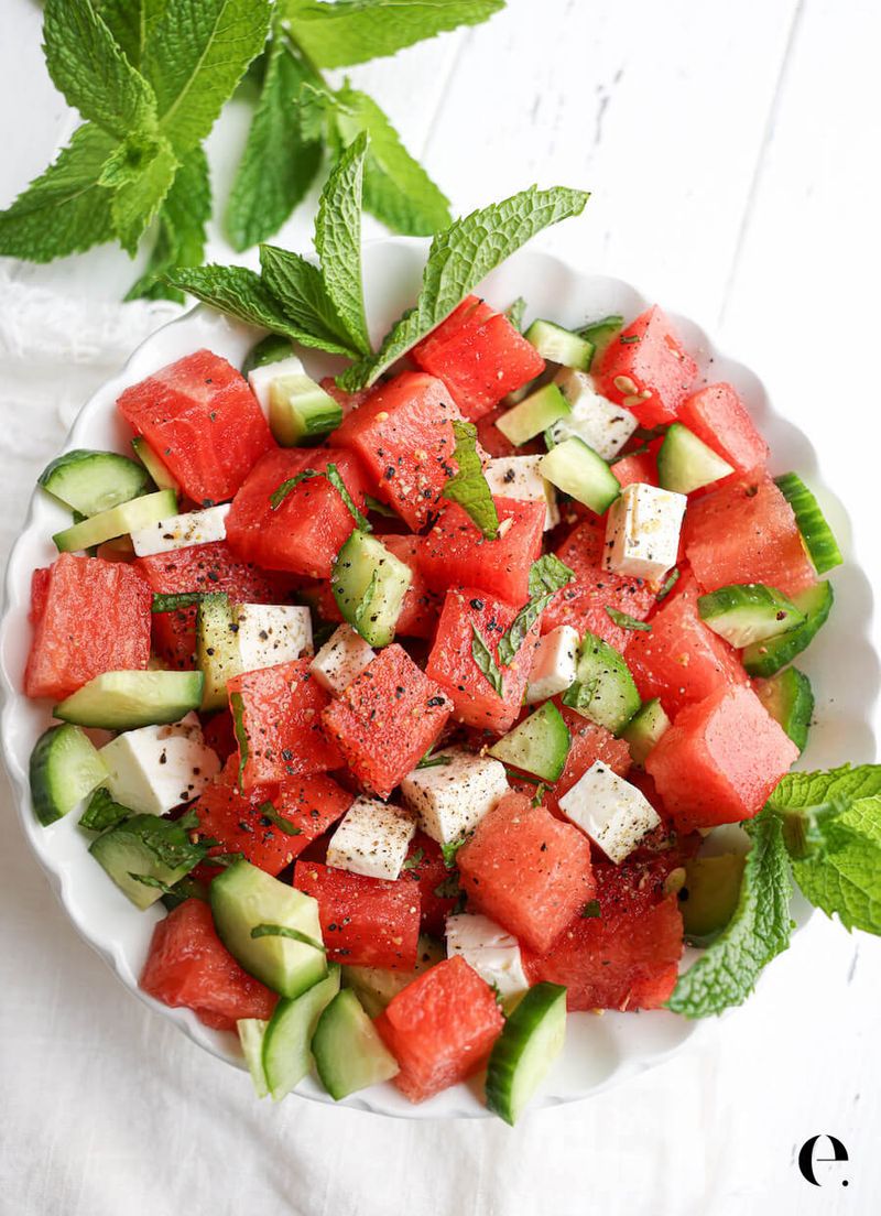 Watermelon Feta and Mint Salad