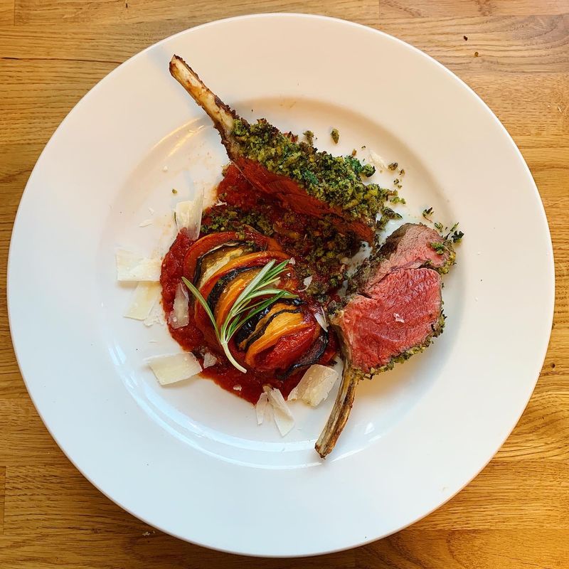 Herb Crusted Rack of Lamb with Ratatouille