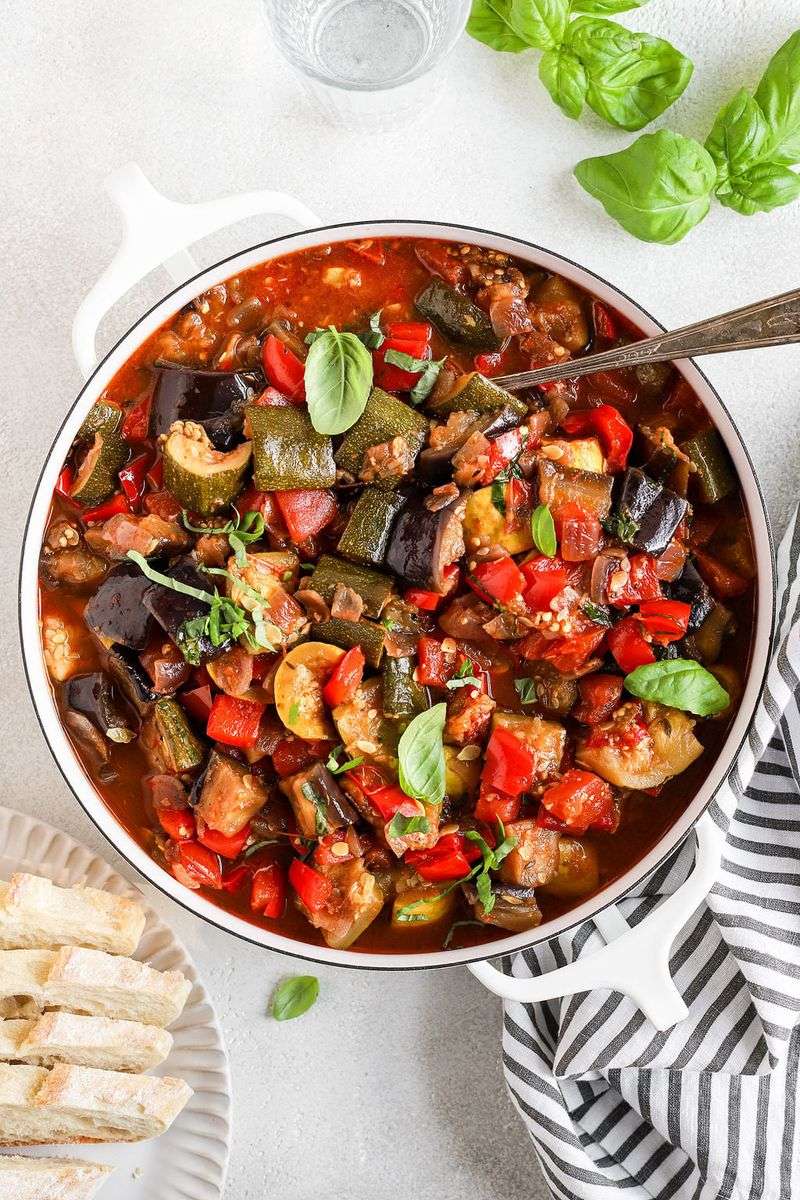 Slow-Cooked Tomato and Courgette Ratatouille