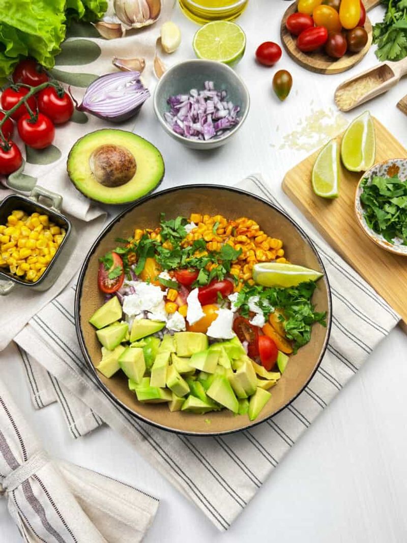 Mexican Street Corn and Tomato Rice Bowl