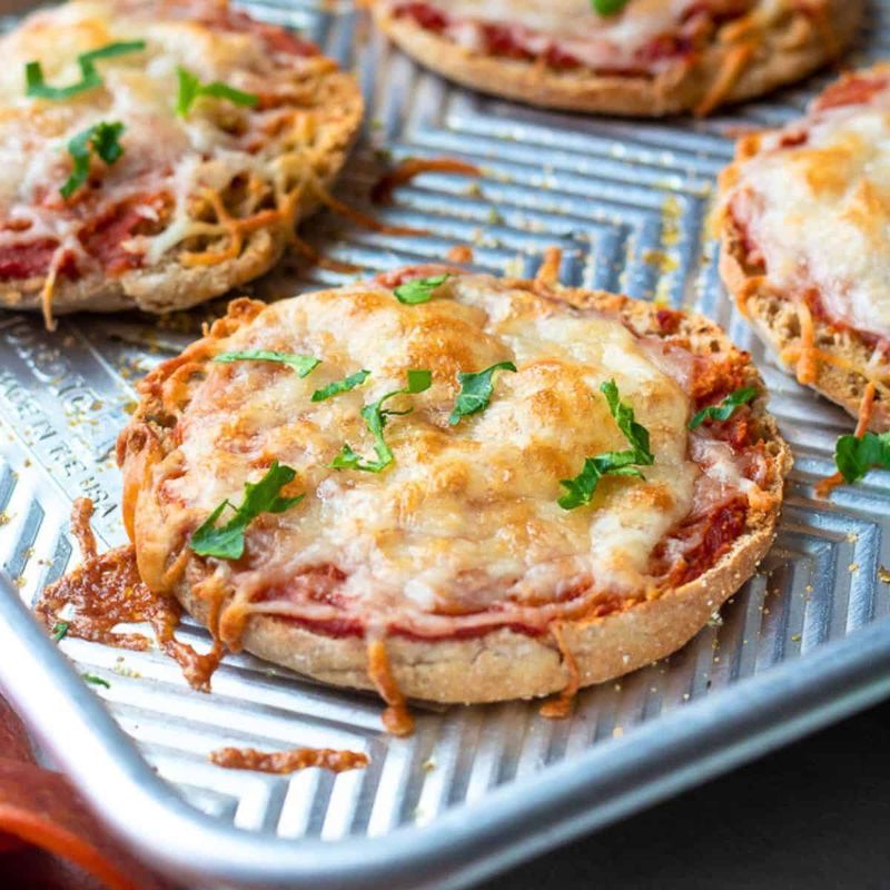 Mini Whole Wheat Pizzas on English Muffins