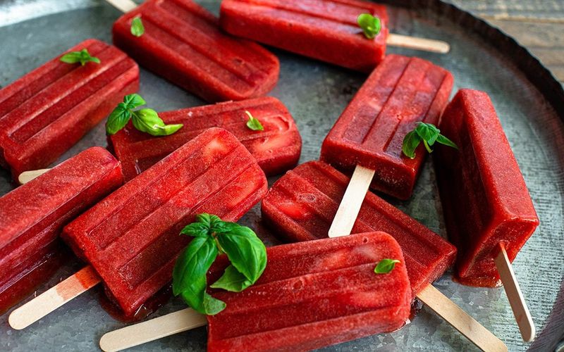 Strawberry Basil Popsicles