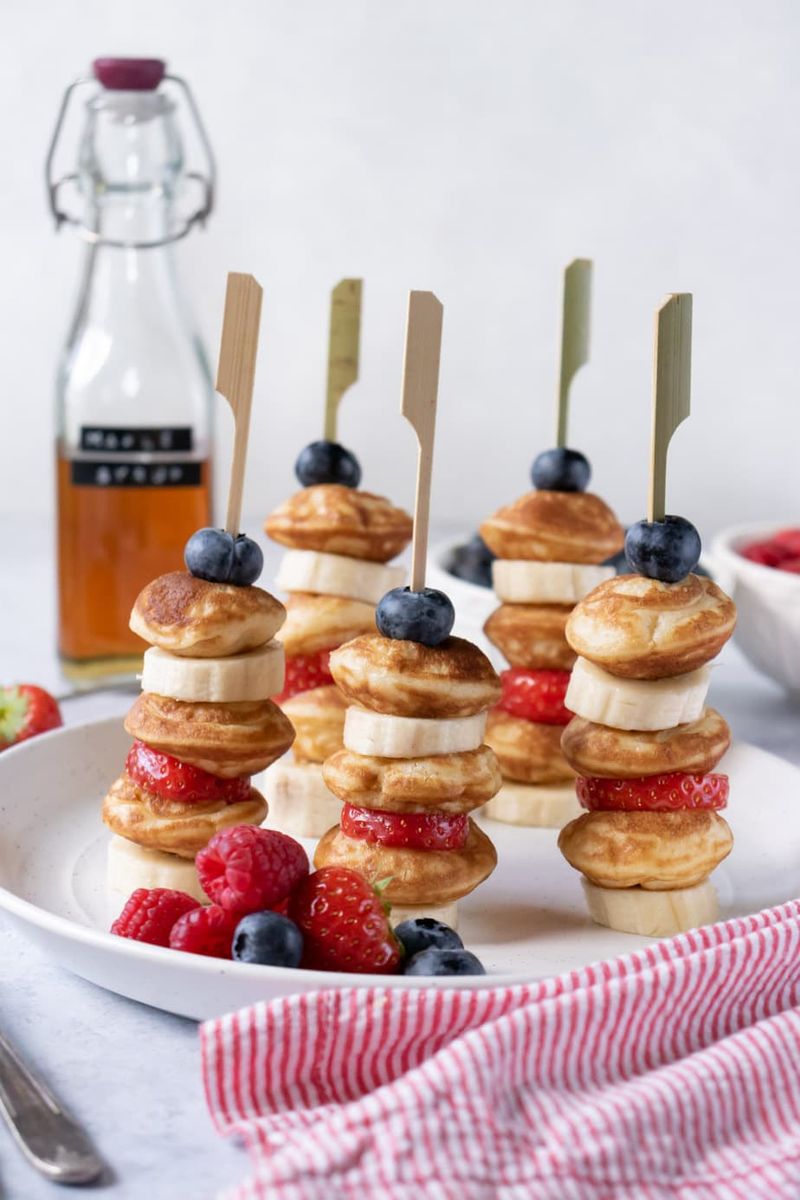 Mini Pancake Stacks with Fruit