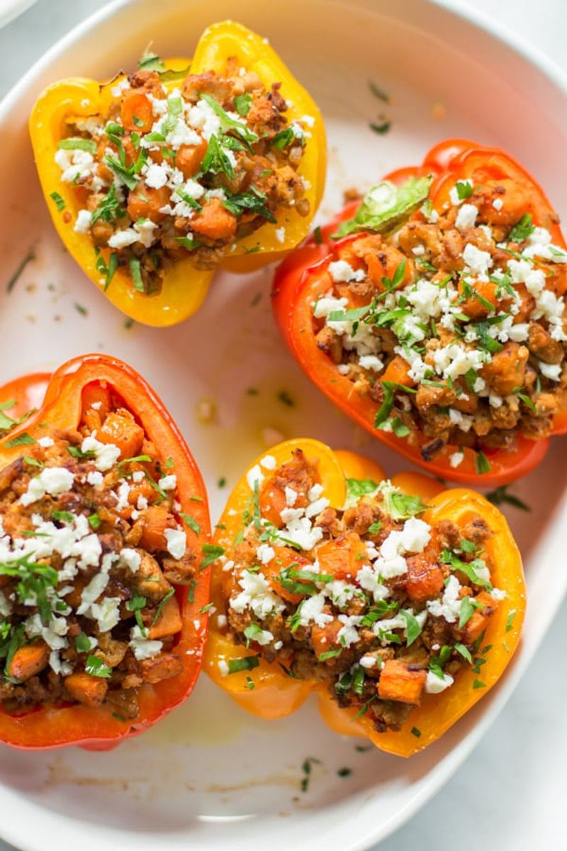 Sweet Potato and Turkey Stuffed Peppers