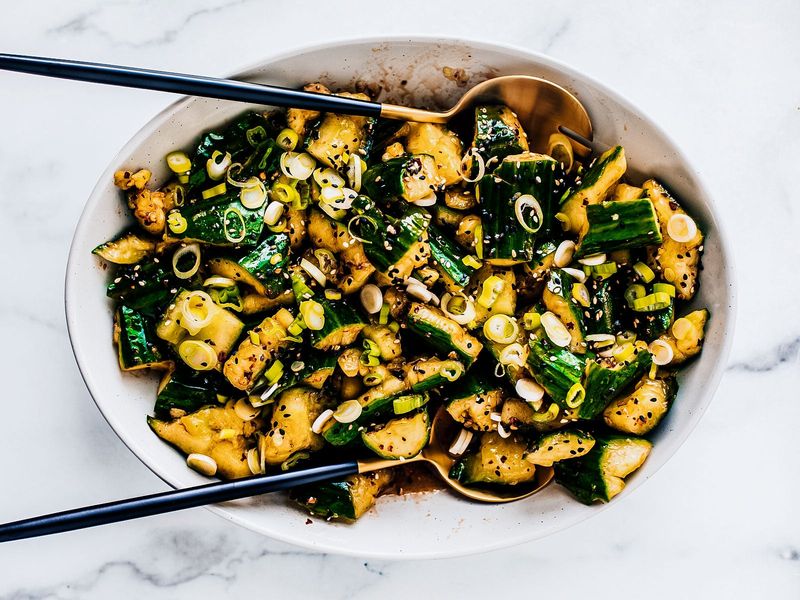 Sichuan Cucumber Salad with Chili Oil