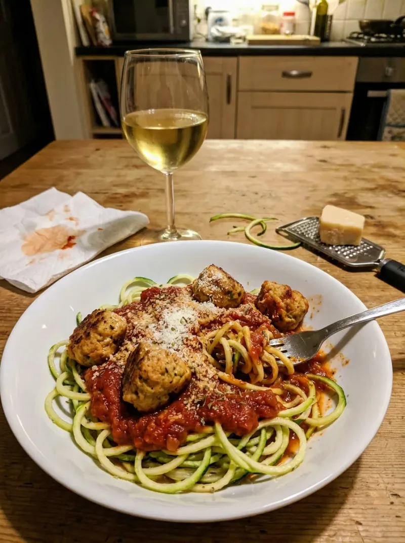 Courgetti Spaghetti and Turkey Meatballs