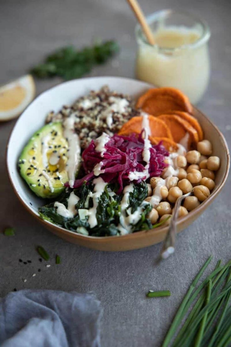 Quinoa Buddha Bowl with Tahini Dressing