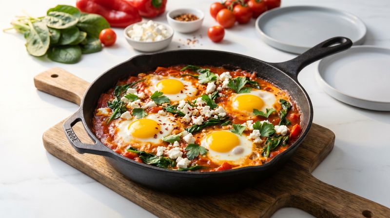 Shakshuka with Feta and Spinach