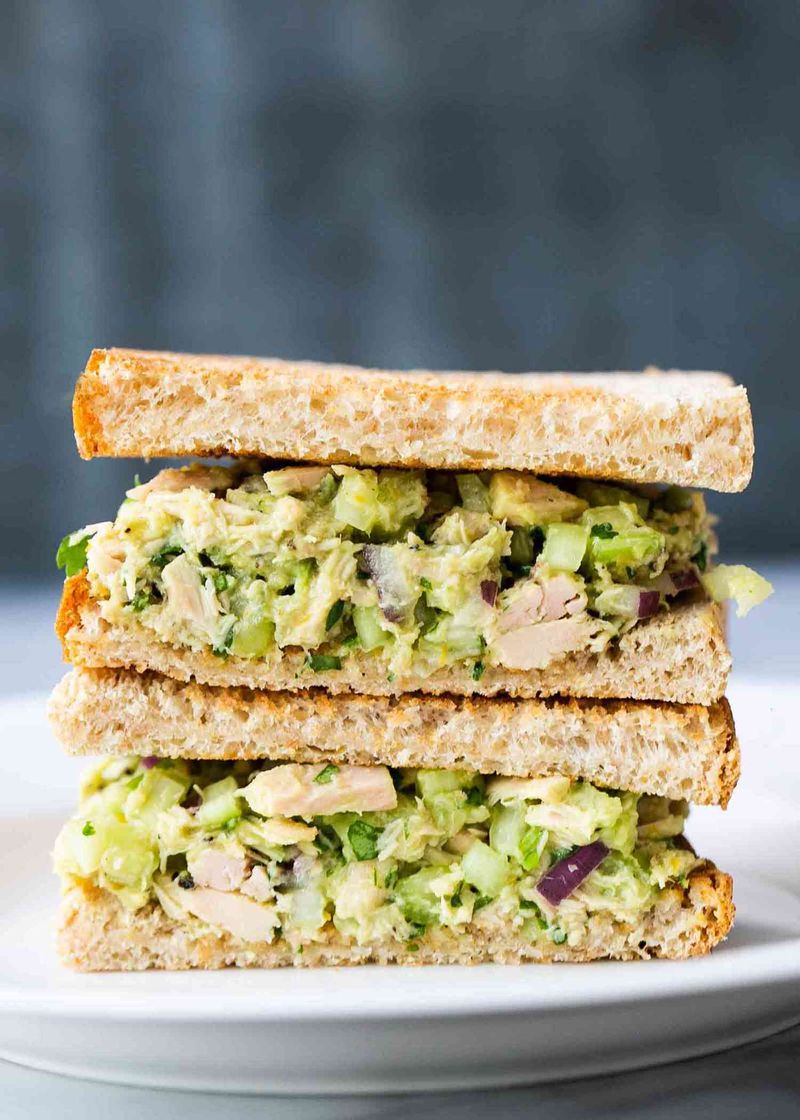 Avocado And Tuna Salad On Soft Bread
