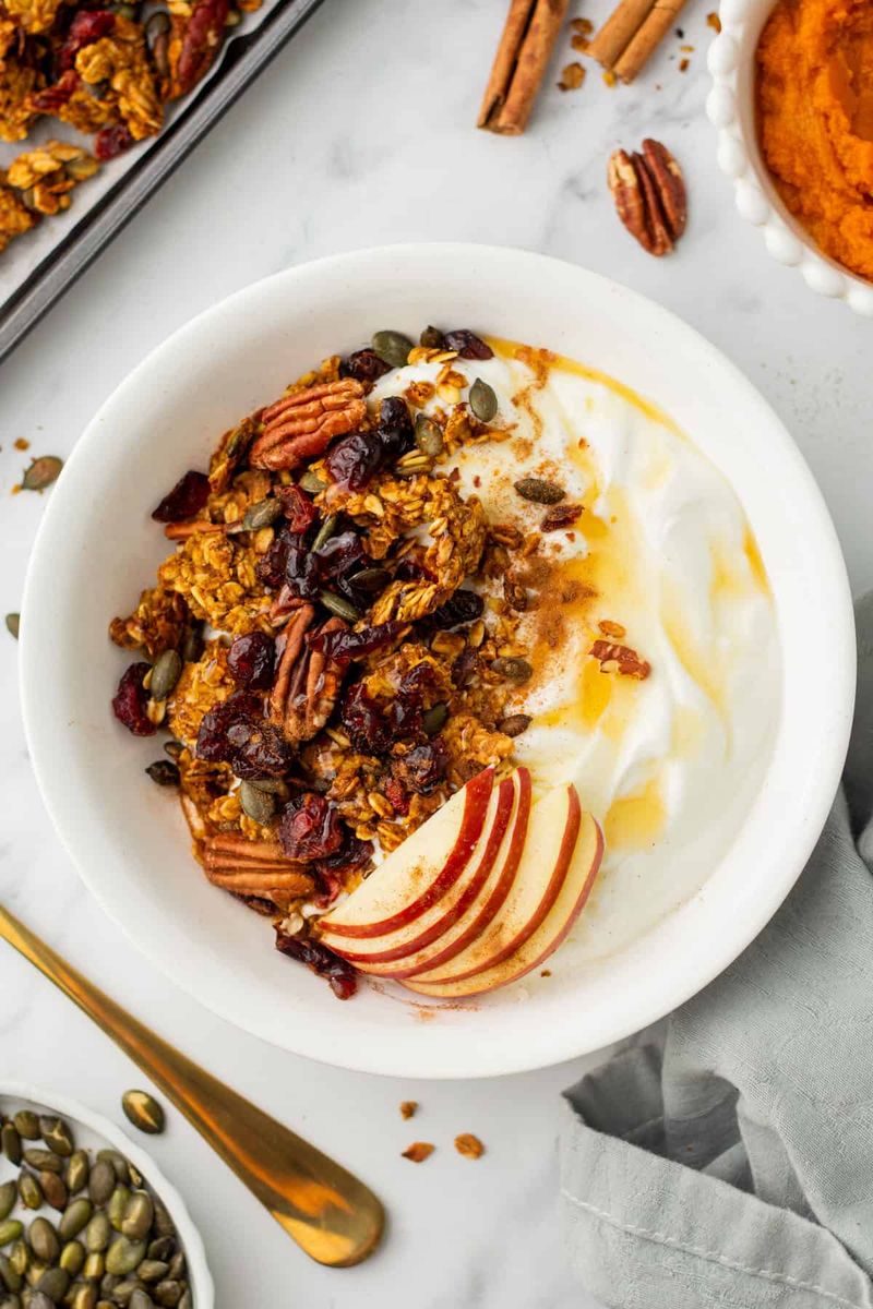 Pumpkin Spice Yogurt Granola Bowl
