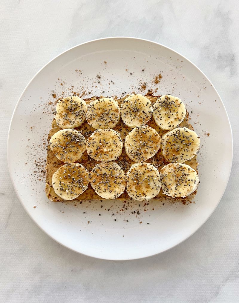 Toast Paired With Nut Butter and Chia Seeds