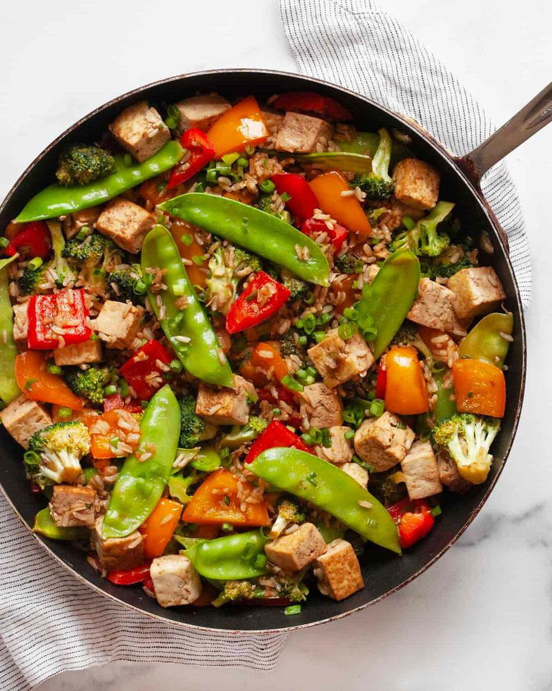 Tofu Stir-Fry with Vegetables and Brown Rice