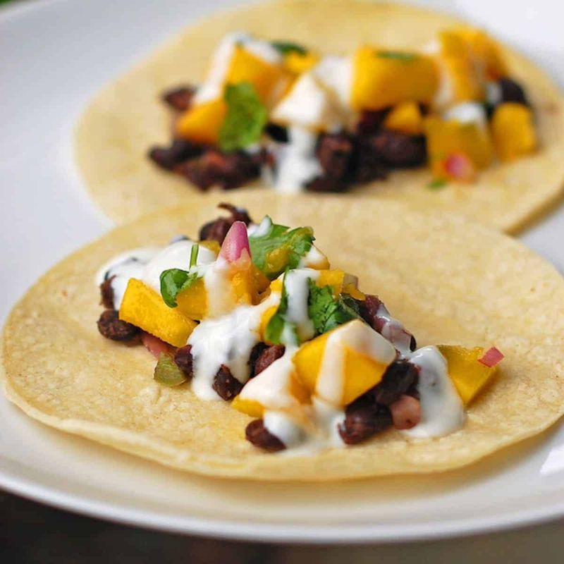 Black Bean Tacos with Mango Salsa