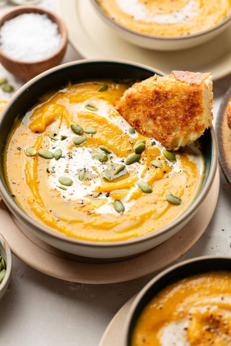 Butternut Squash Soup with Toasted Seeds