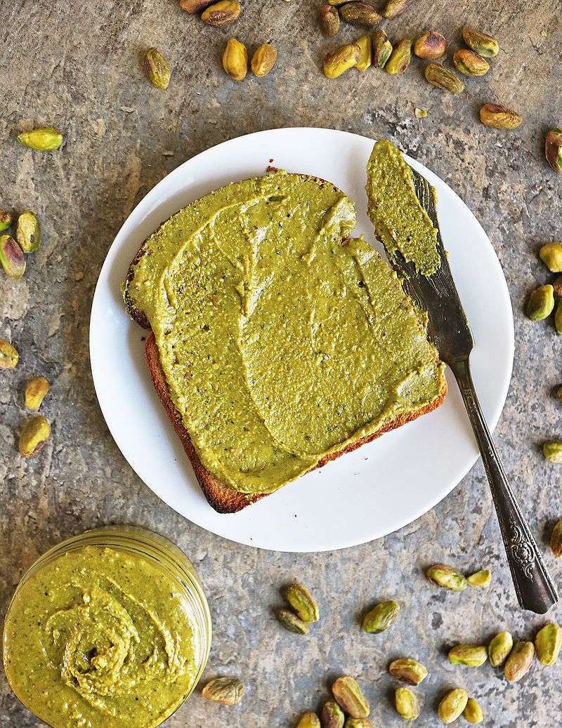 Pistachio Butter on Whole Grain Toast