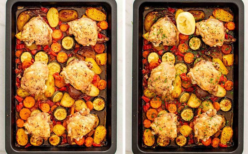 Honey Mustard Chicken Thighs with Root Vegetables
