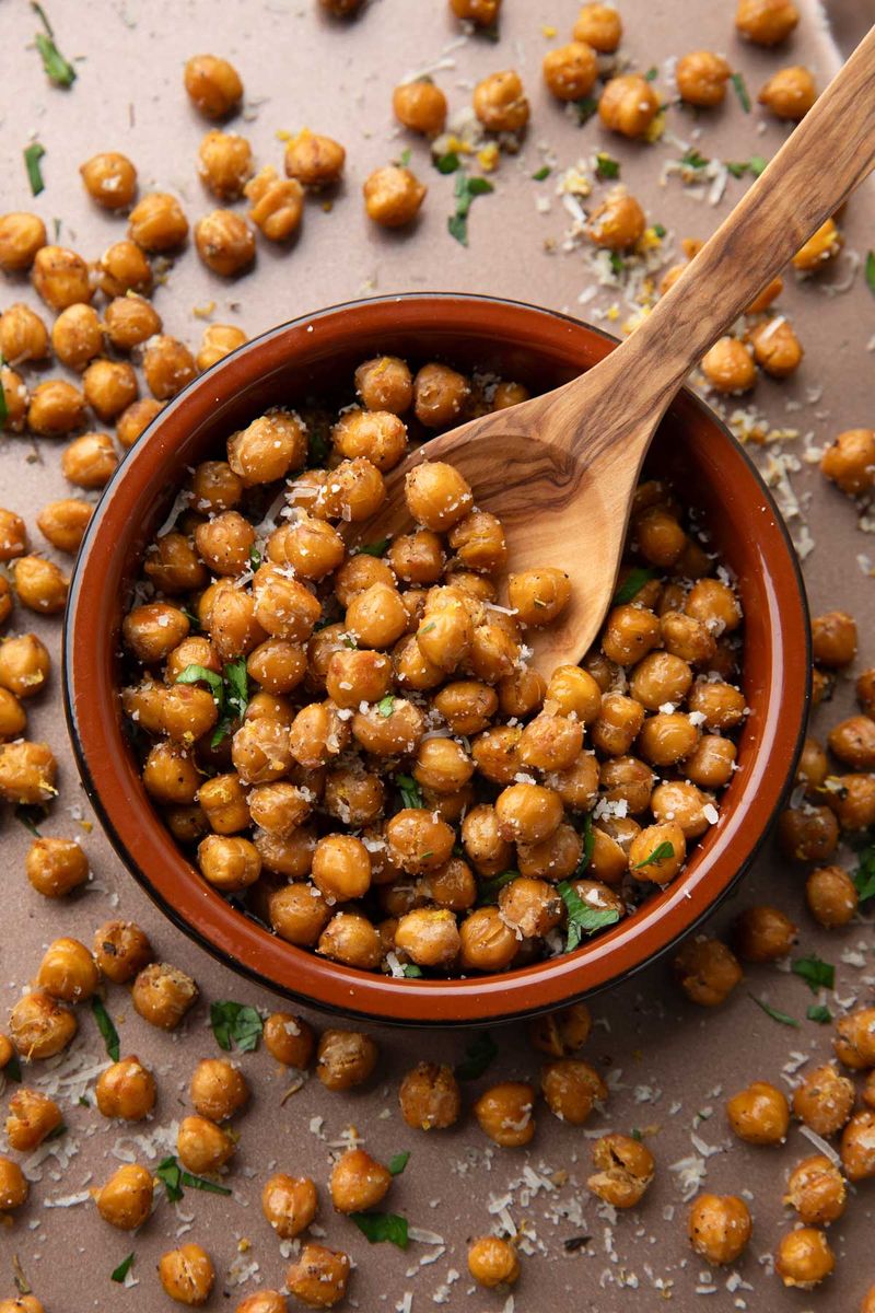 Crispy Parmesan Roasted Chickpeas