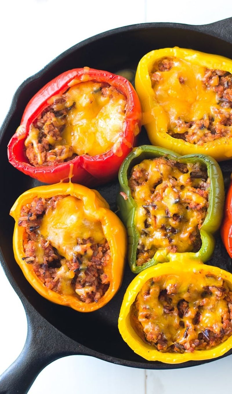 Turkey Mince Stuffed Bell Peppers