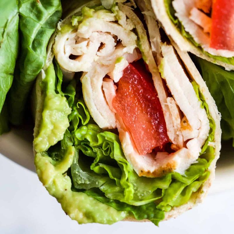 Turkey and Avocado Whole Wheat Wrap