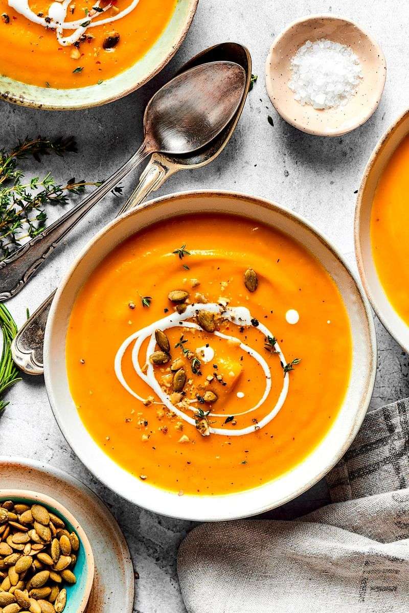 Butternut Squash Soup with Crusty Bread