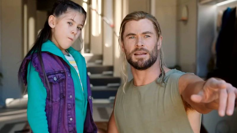 Chris Hemsworth and India Rose Hemsworth in Thor: Love and Thunder (2022)