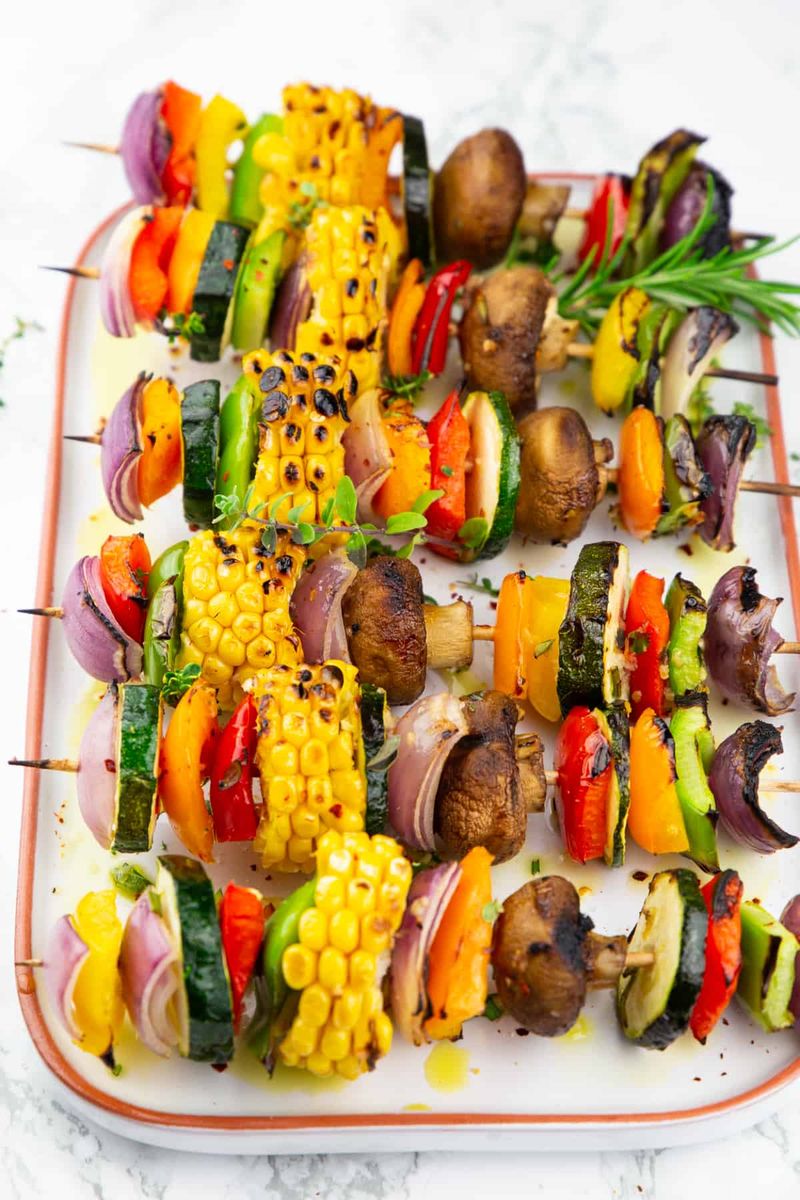 Make Veggie Kabobs on Colorful Skewers