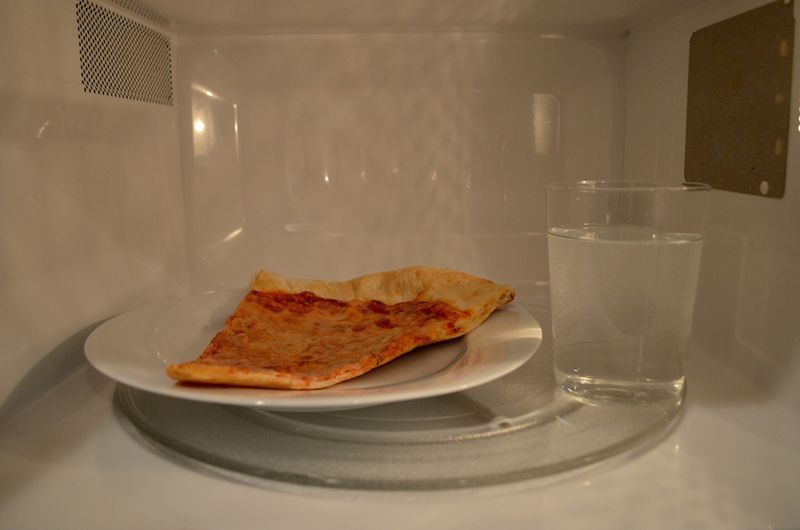 Microwaving Leftover Pizza with a Cup of Water