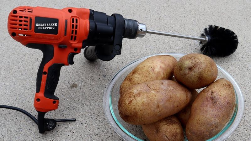 Peeling Potatoes with a Drill and a Toilet Brush