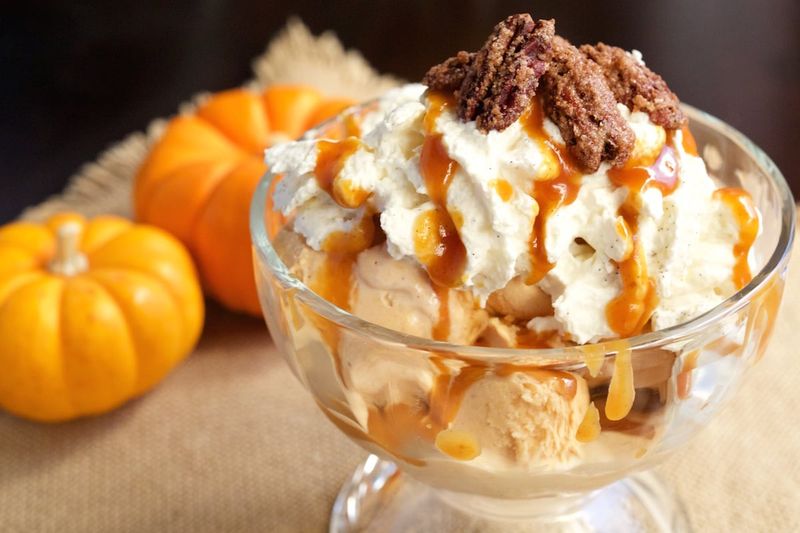 Candied Pecan Ice Cream Sundae