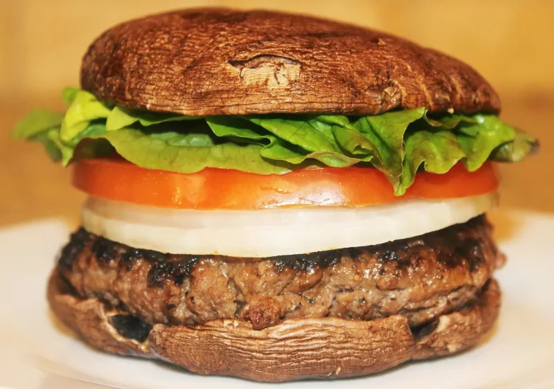 Portobello Mushroom Caps Instead of Burger Buns