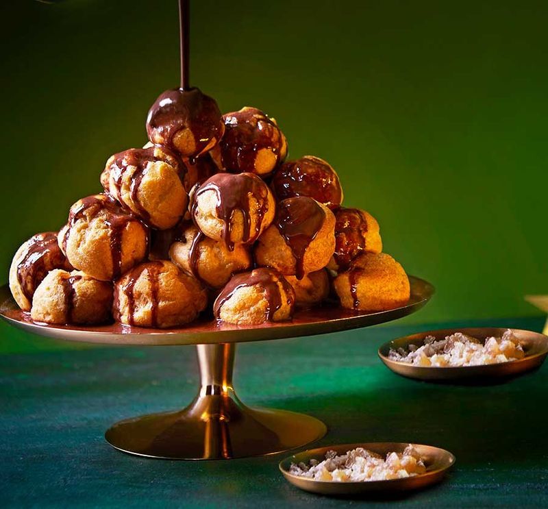 Chestnut Cream Profiteroles