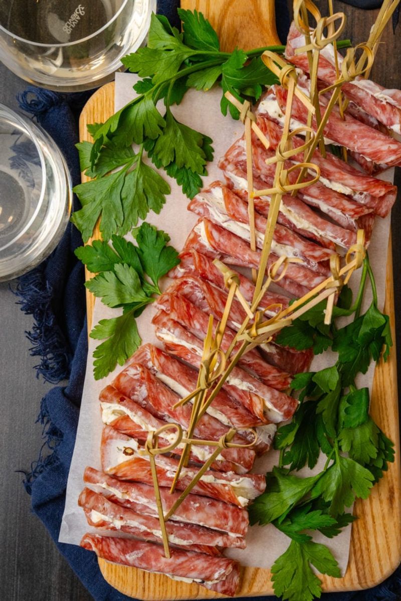 Salami Cream Cheese Rolls