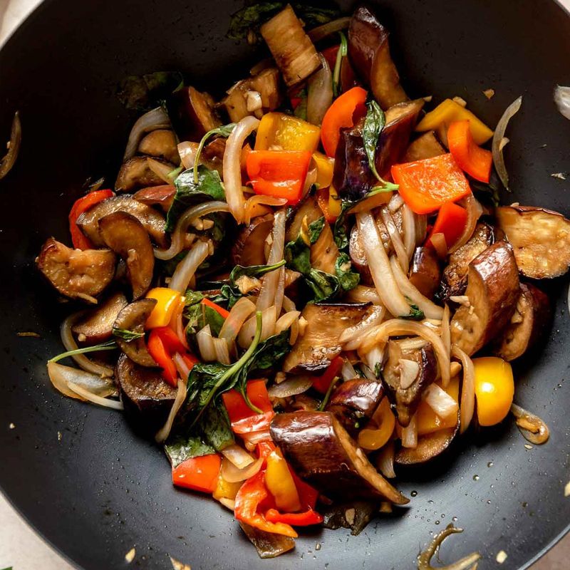 Eggplant and Basil Stir-Fry