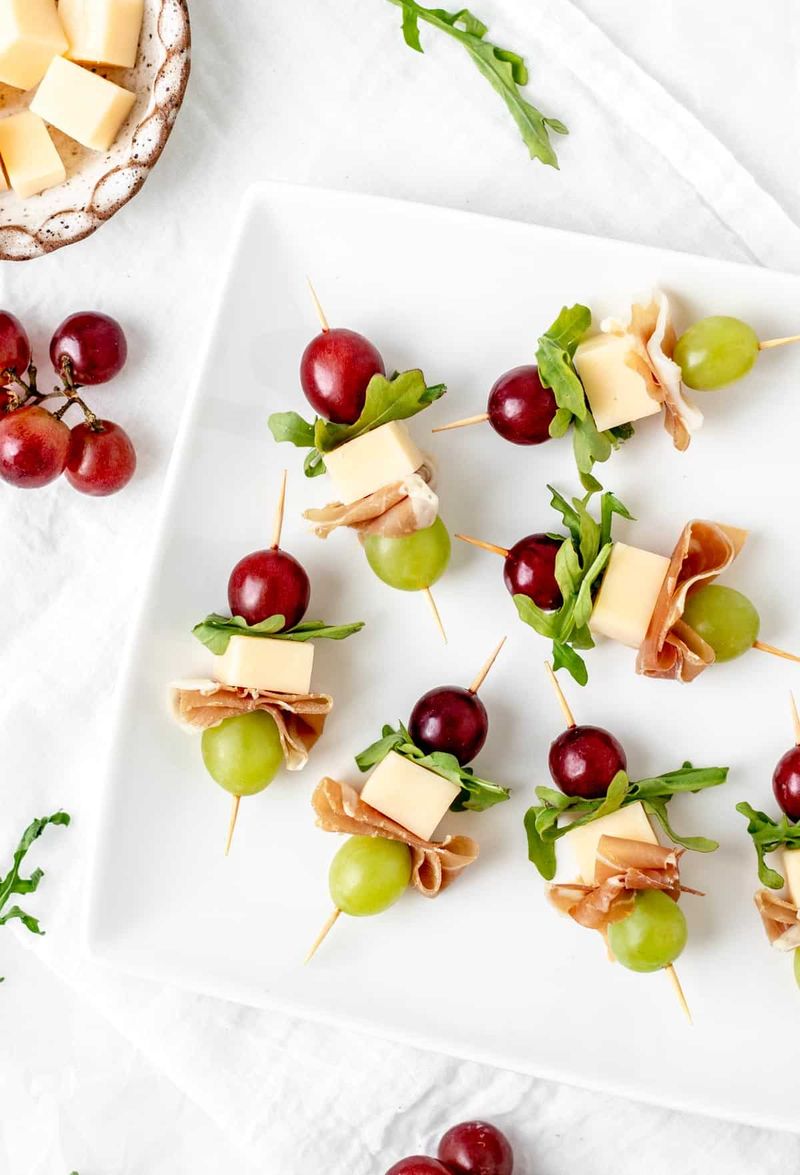 Cheese and Grape Skewers